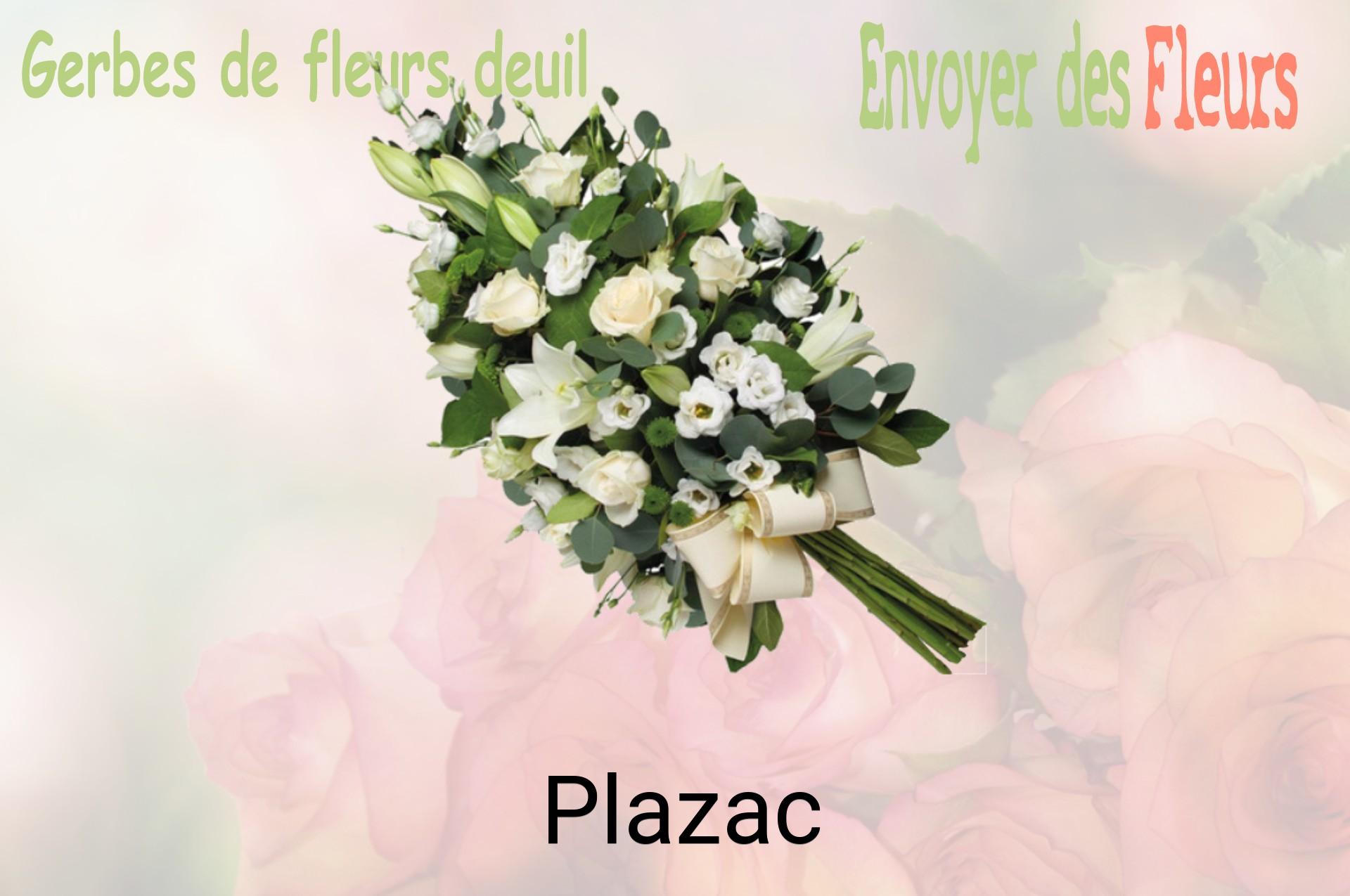 Gerbe de fleurs de deuil livrée à Plazac